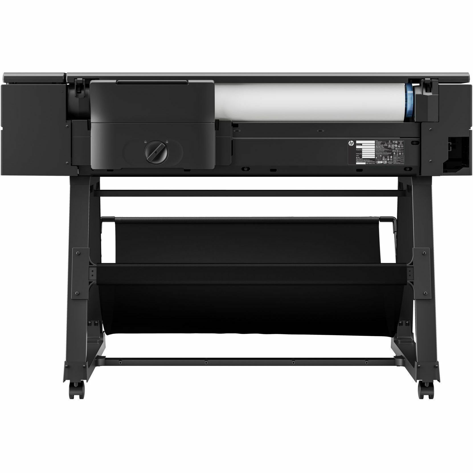 HP DesignJet T850 36-inch printer with 2-year warranty for technical large-format printing — rear view