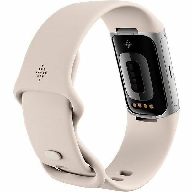 GOOGLE - FITBIT FITBIT CHARGE 6 PORCELAIN/SILVER ALUMINUM — rear view