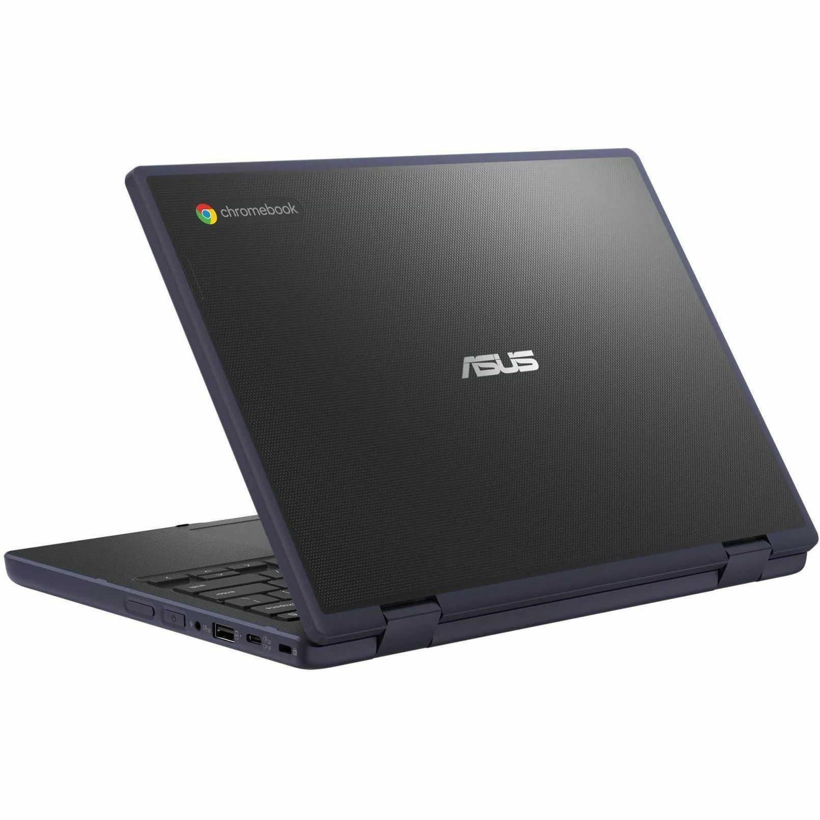 Grey ASUS Chromebook 2-in-1 with 12.2-inch WUXGA touchscreen and ChromeOS — rear view