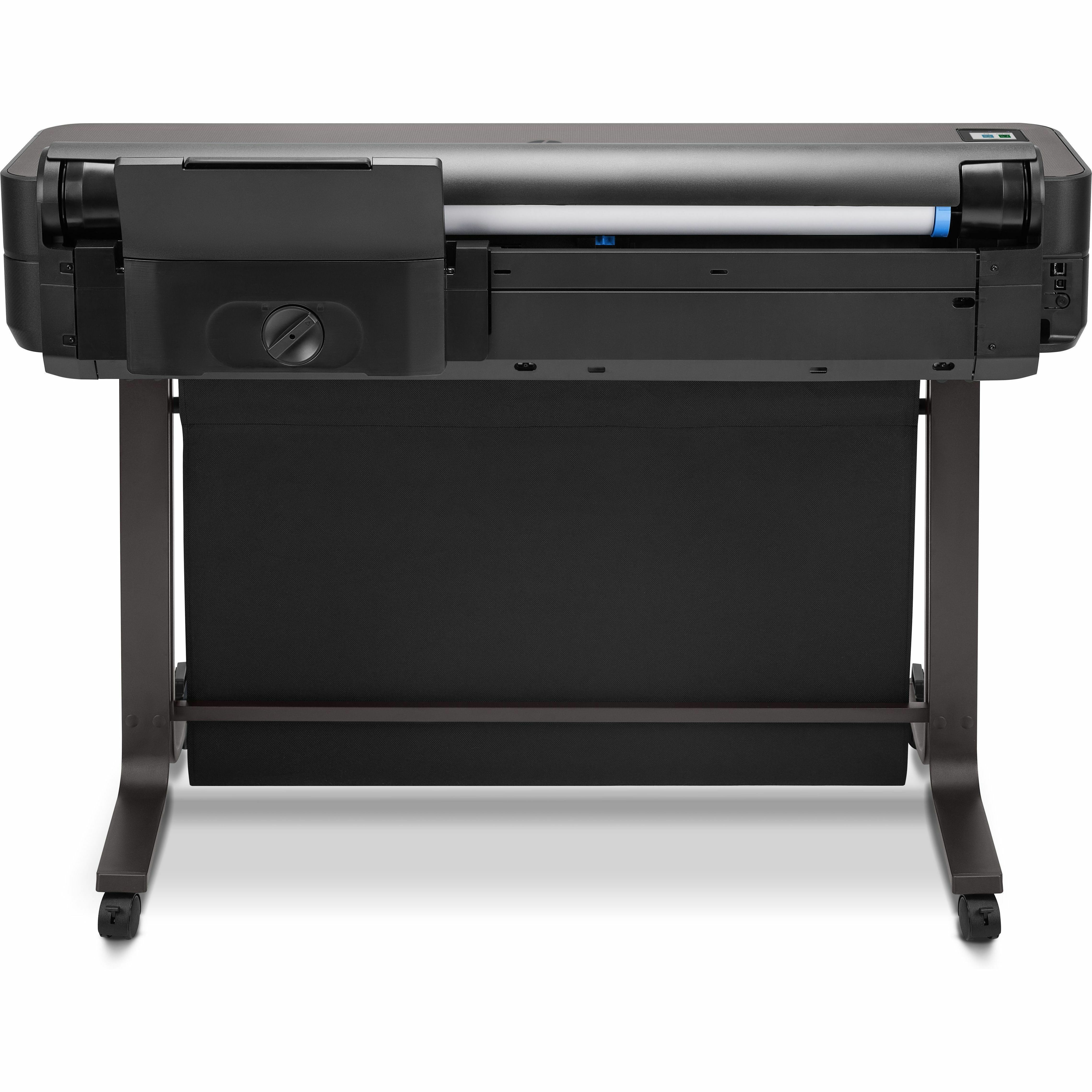 HP DesignJet T650 36-inch large-format printer for CAD drawings and technical plans — rear view
