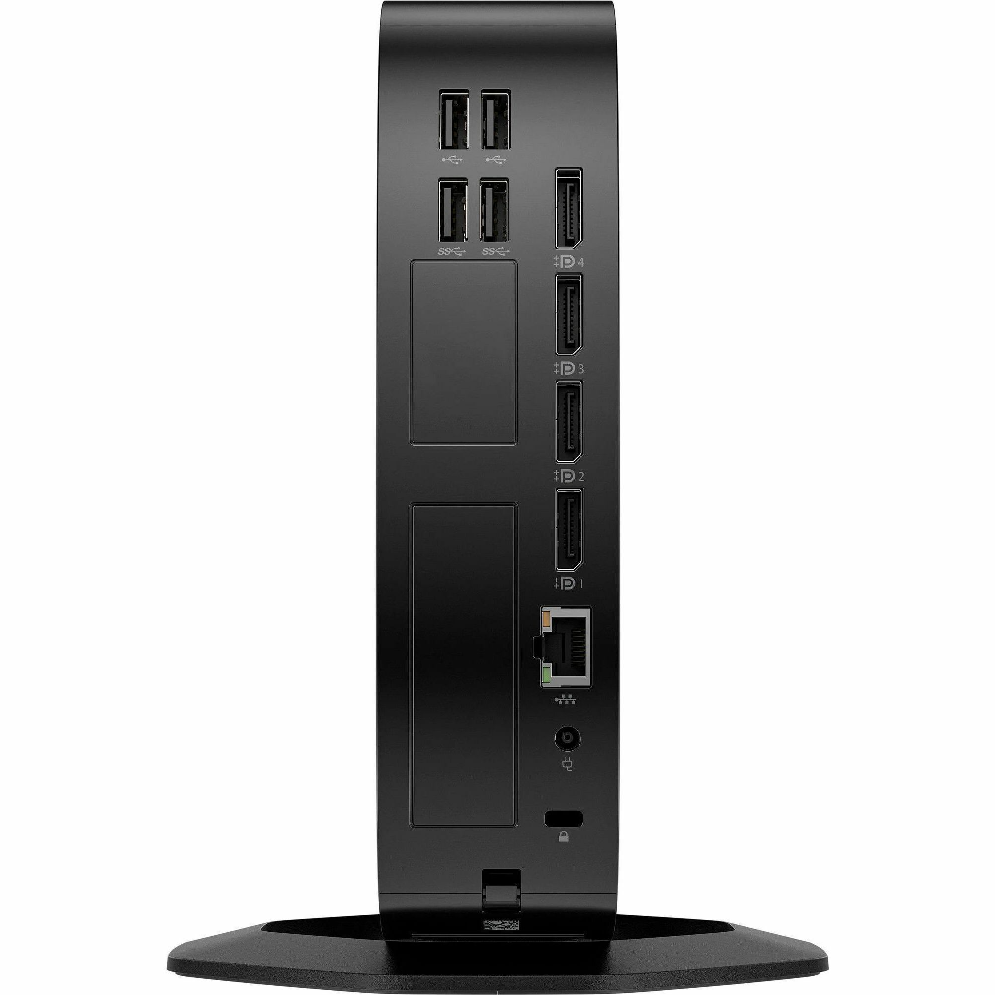 HP Elite t755 thin client with AMD Ryzen V2546, 16 GB RAM, and 256 GB flash storage — rear view