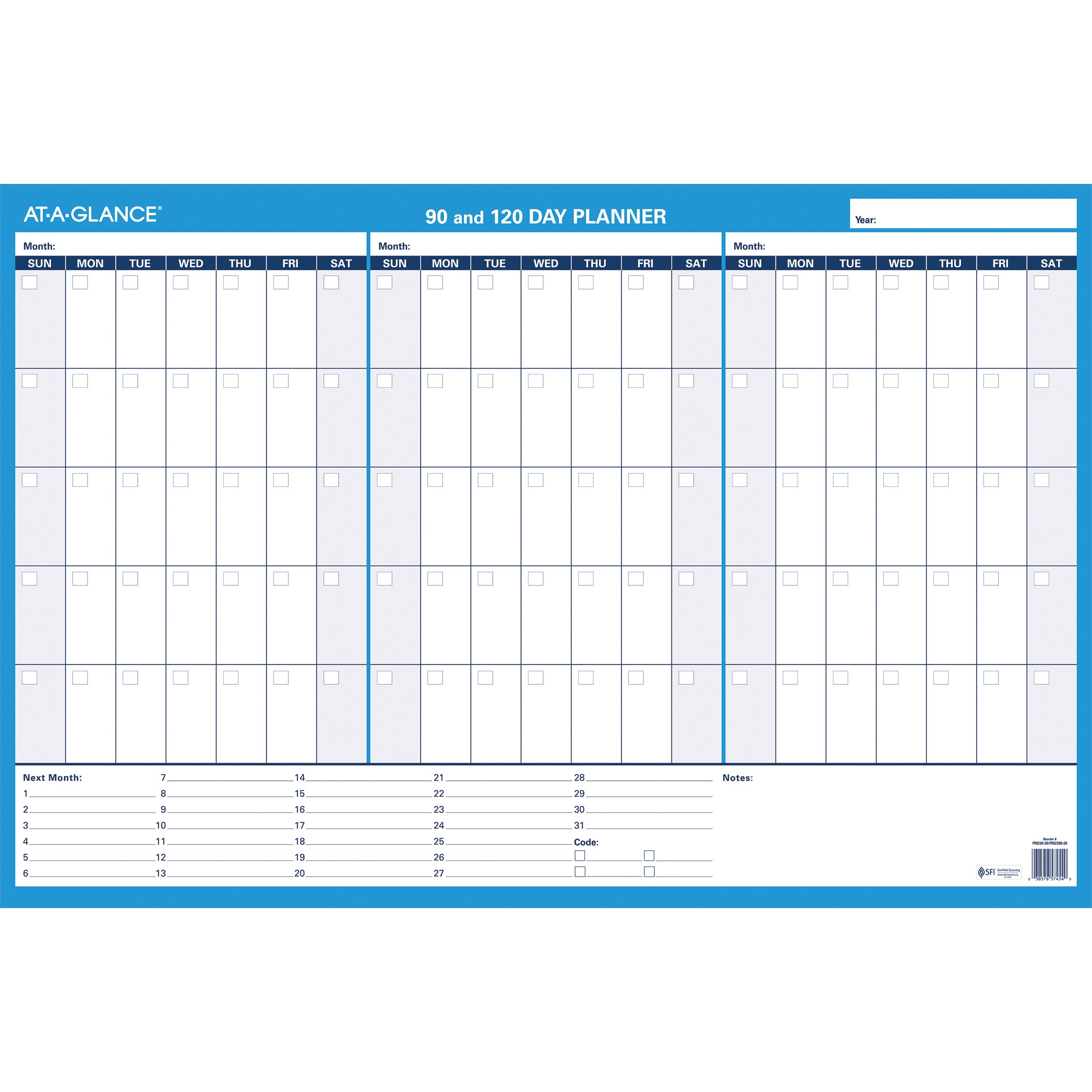 At A Glance 90/120 Day Erasable Wall Planner AAGPM23928