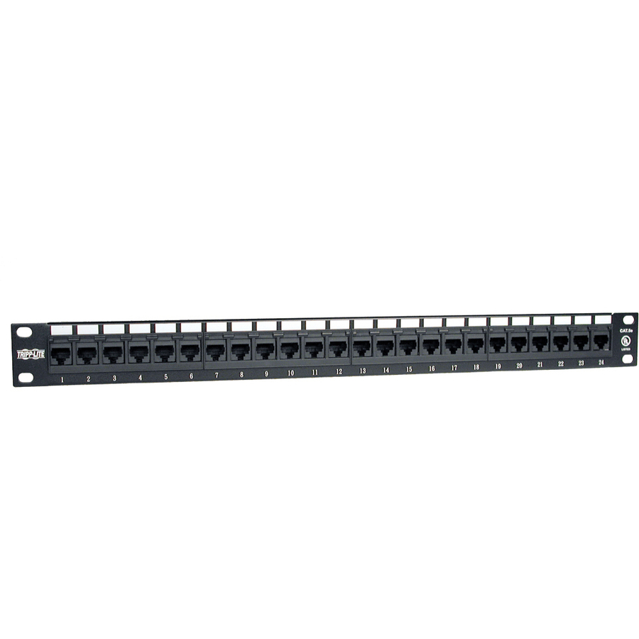 Tripp Lite by Eaton 24-Port 1U Rack-Mount Cat5e 110 Patch Panel 568B RJ45 Ethernet TAA