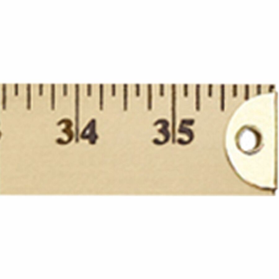 Wood Yardstick with Metal Ends, 36 Long. Clear Lacquer Finish