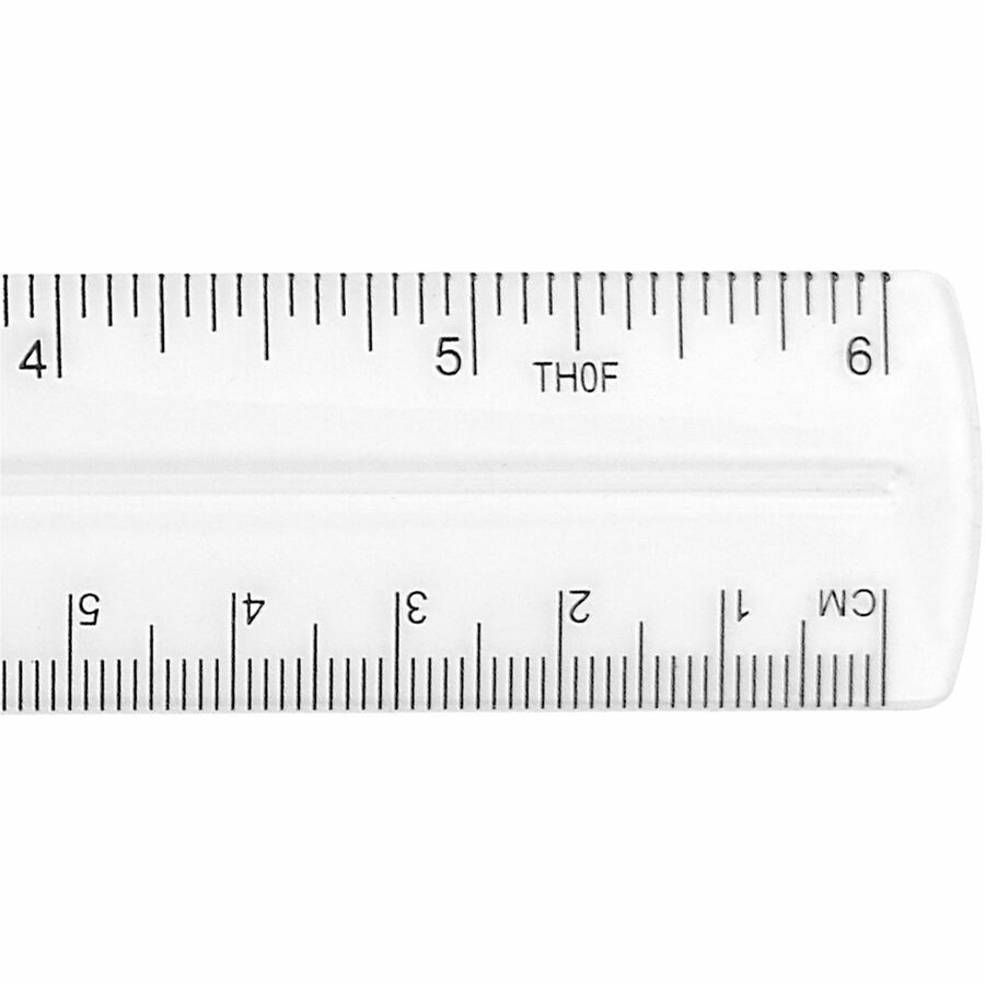 Westcott Clear Plastic Ruler - 6 Length 1 Width - 1/16