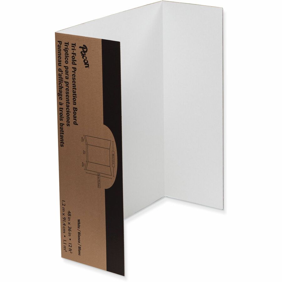 Tri-Fold Display Foam Board, 36 x 48, White - Zerbee
