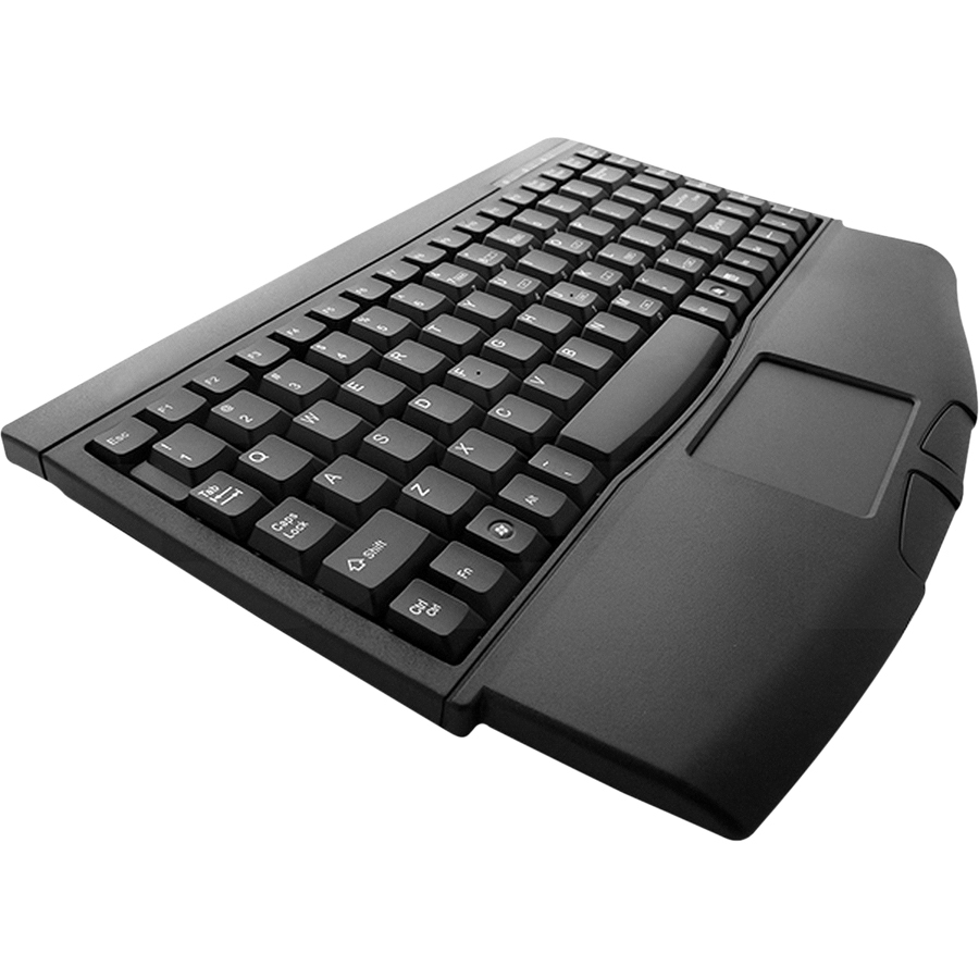 Adesso MiniTouch ACK-540PB Keyboard - PS/2 - QWERTY - 88 Keys - Black