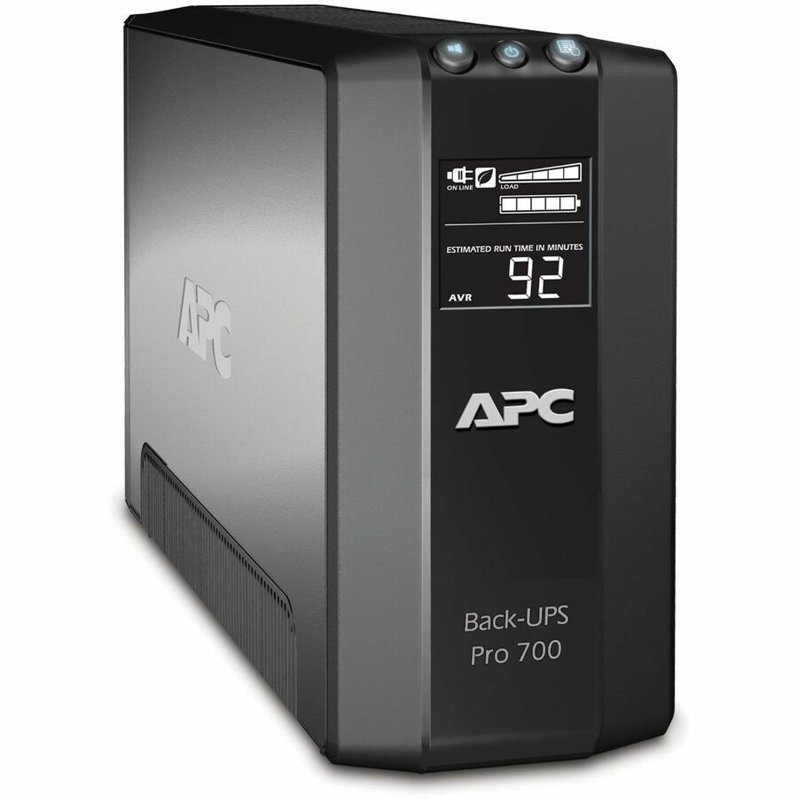 APC Back-UPS Pro, 700VA/420W, Tower, 120V, 6x NEMA 5-15R outlets, AVR, LCD, User Replaceable Battery