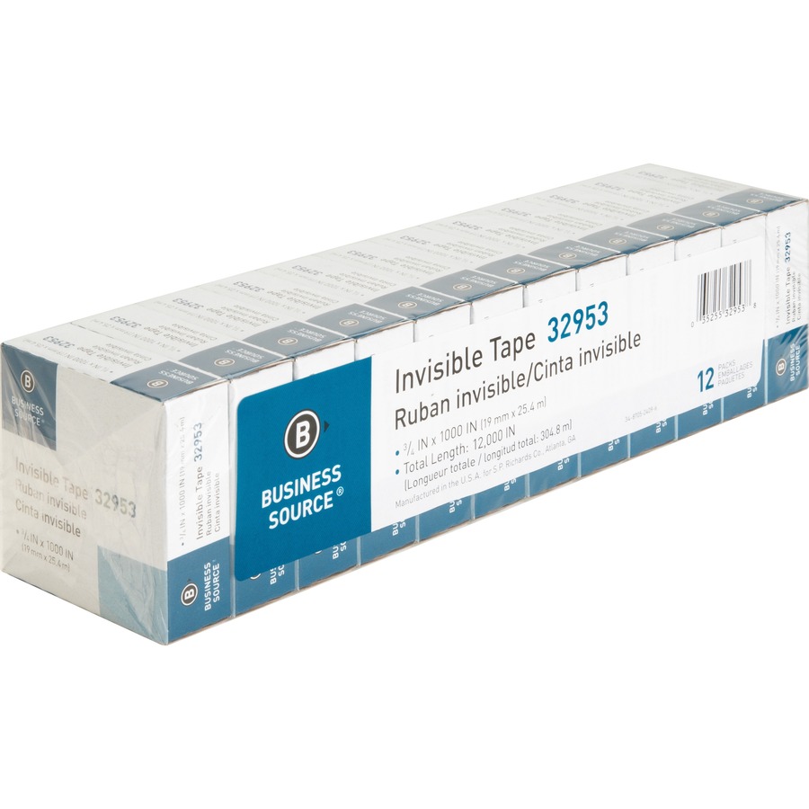 Business Source, BSN43571BX, 1/2 Invisible Tape Refill Roll, 12 / Box