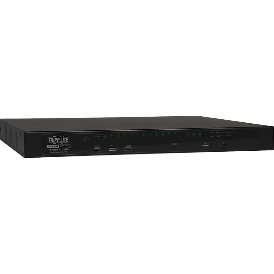 Tripp Lite by Eaton NetDirector 16-Port Cat5 KVM over IP Switch - Virtual Media 4 Remote + 1 Local User 1U Rack-Mount TAA