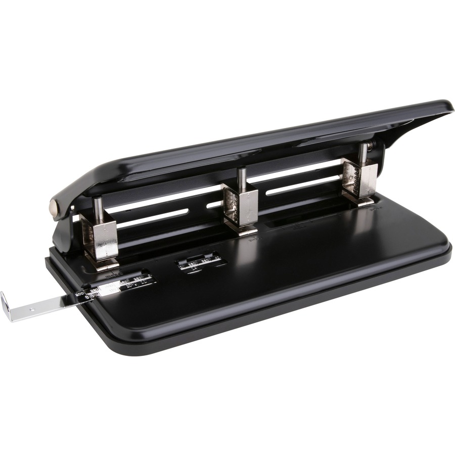 Business Source Heavy-Duty 3-hole Punch 30 Sheet - Black