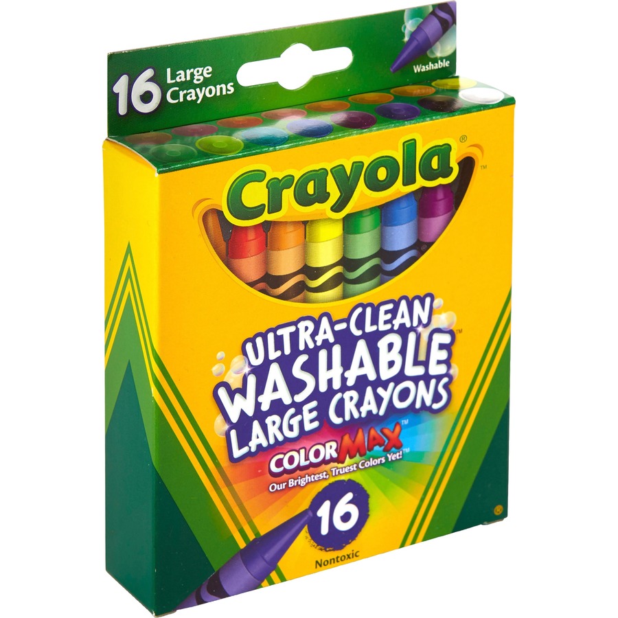 Crayola Ultra-Clean Washable Large Crayons, Bulk Set, 12 Packs of 16