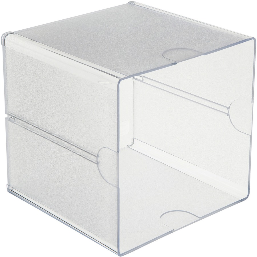 Deflecto Desk Cube with 4 Drawers, Clear Plastic