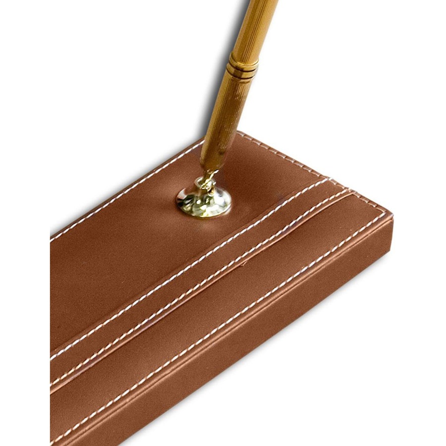 Dacasso Walnut and Leather Double Pen Stand