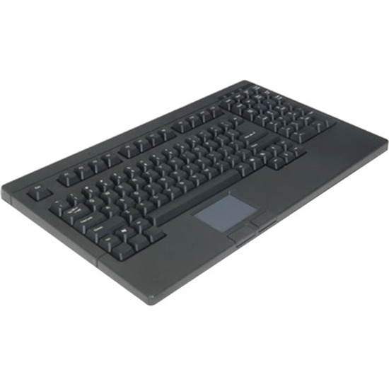Adesso ACK-730PB-MRP 1U Rackmount Keyboard with Touchpad - PS/2 - QWERTY - 104 Keys - Black