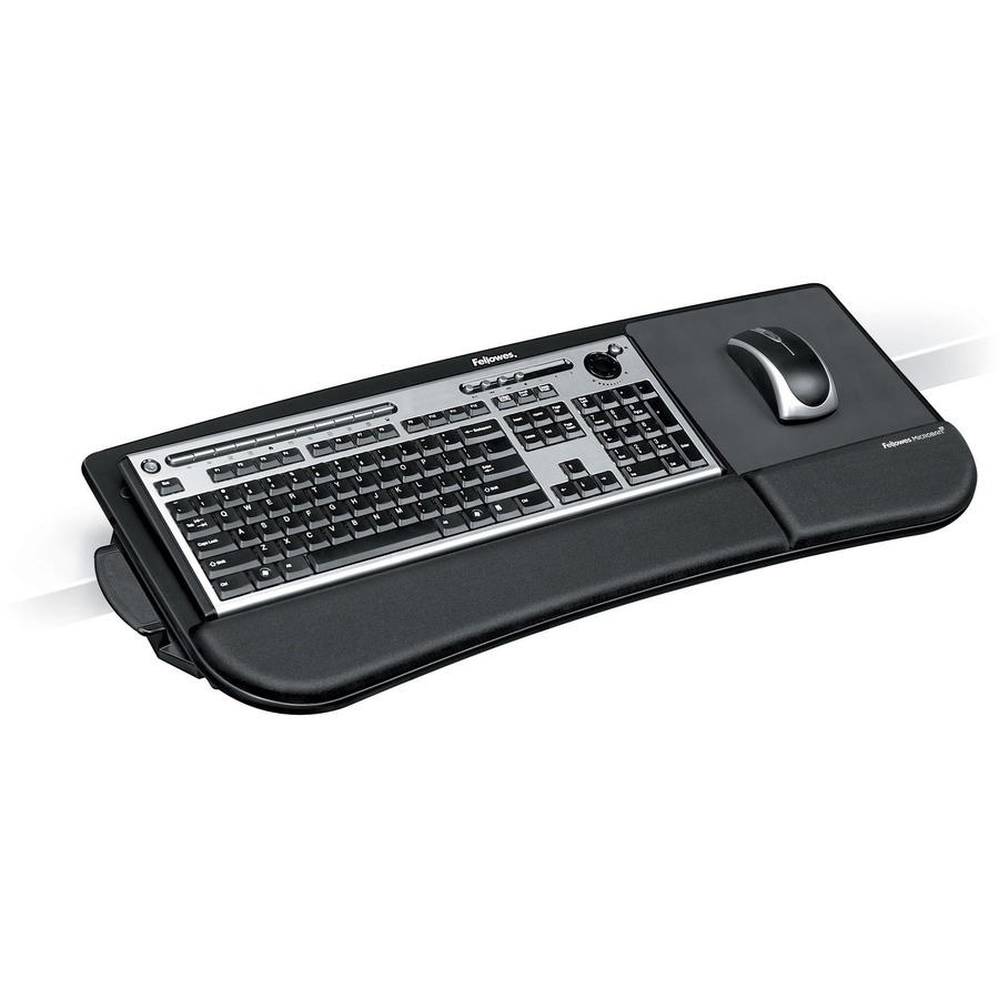 Fellowes Tilt 'n Slide Keyboard Manager - 3.4" Height x 11.5" Width x 29.3" Depth - Black - 1