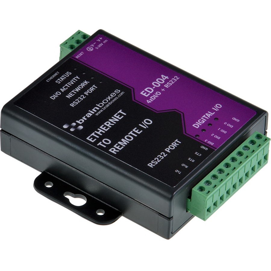 Brainboxes - Ethernet to 4 Digital IO and RS232 Serial Port
