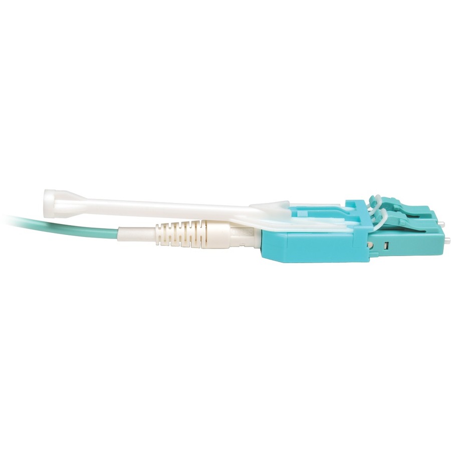 Tripp Lite by Eaton 10Gb Duplex Multimode 50/125 OM3 LSZH Fiber Patch Cable with Push/Pull Tab Connectors (LC/LC) - Aqua 1M (3 ft.)