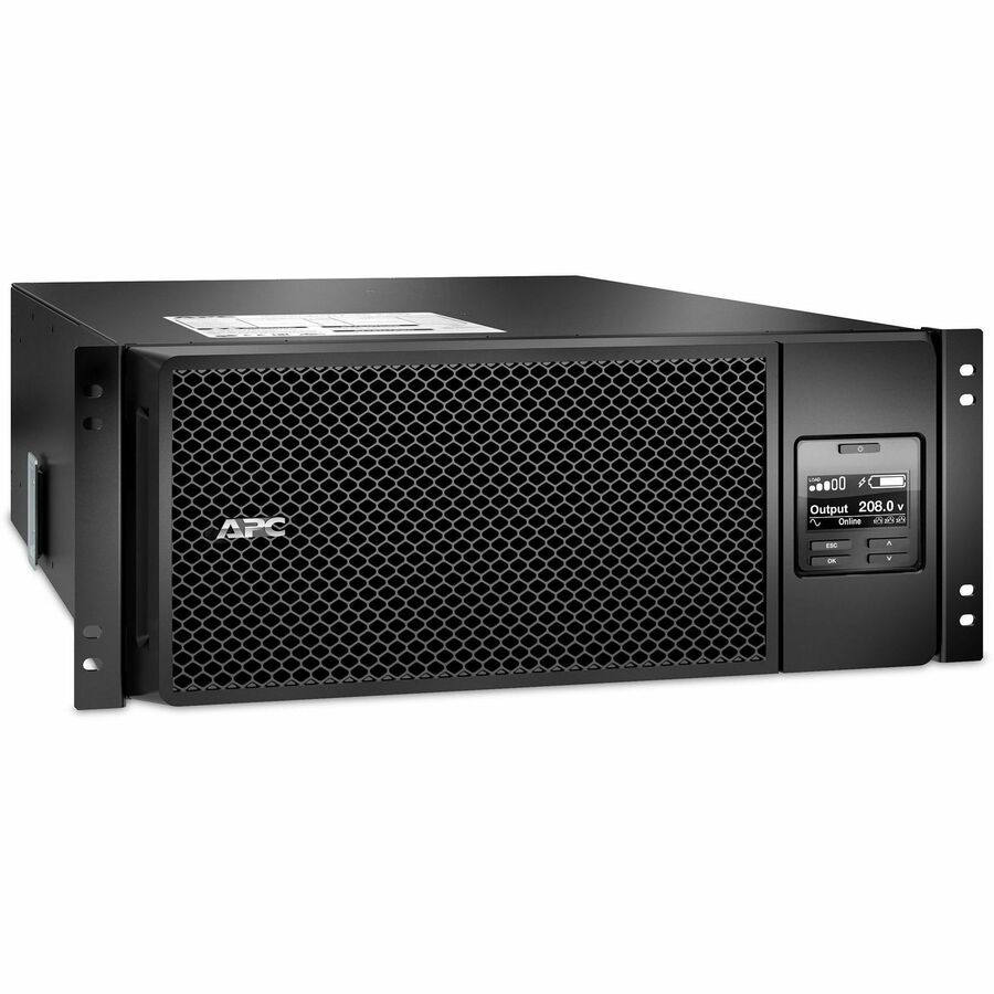 APC Smart-UPS On-Line, 6kVA/6kW, Rackmount 4U, 208V, 2x L6-20R+3x L6-30R NEMA outlets, Network Card+SmartSlot, Extended runtime, W/ rail kit