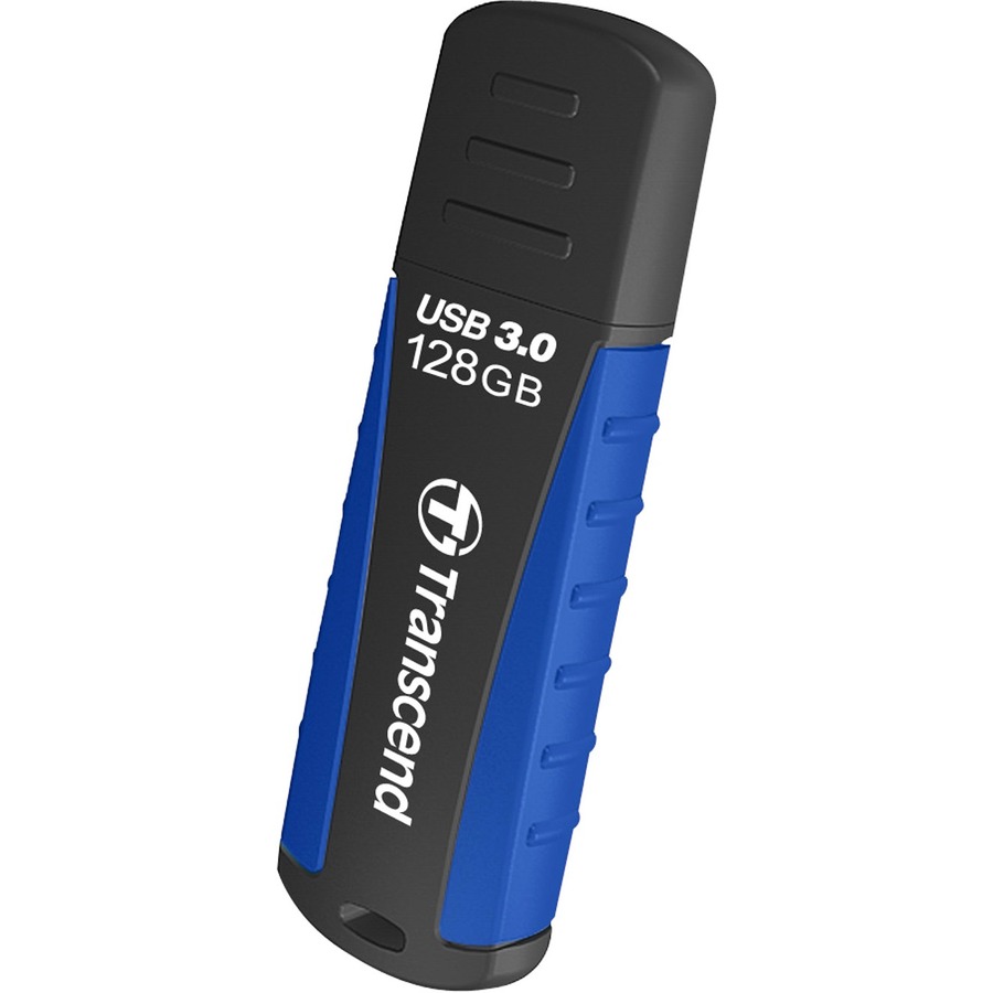 Transcend 128GB JetFlash 810 USB 3.0 Flash Drive - 128 GB - USB 3.0 - Black, Blue - 30 Year Warranty