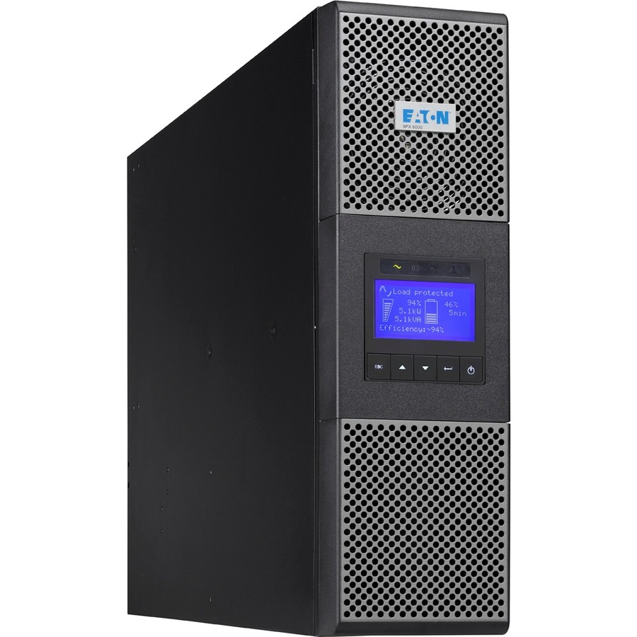 Eaton 9PX 6000VA 5400W 208V Online Double-Conversion UPS - L6-30P, 2 L6-20R, 2 L6-30R, Hardwired Output, Cybersecure Network Card, Extended Run, 3U Rack/Tower, TAA