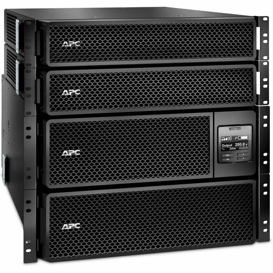 APC Smart-UPS On-Line, 10kVA/10kW, Rackmount 10U, 208V, 24x 5-20R+4x L6-30R NEMA, Network Card+SmartSlot, W/ rail kit, W/ 2 transformer 208V to 120V
