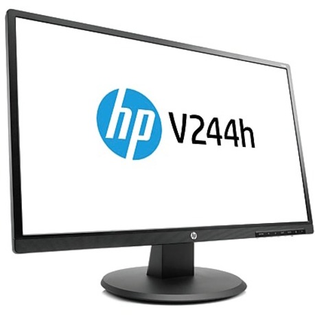 HP V244h 23.8" LED LCD Monitor - 16:9 - 7 ms - 1920 x 1080 - 250 Nit - 6,000,000:1 - Full HD - DVI - HDMI - VGA - 32 W - Black - WEEE, SmartWay, CECP, EPEAT Silver, ENERGY STAR, TCO Certified Displays NO DIRECT SHIP