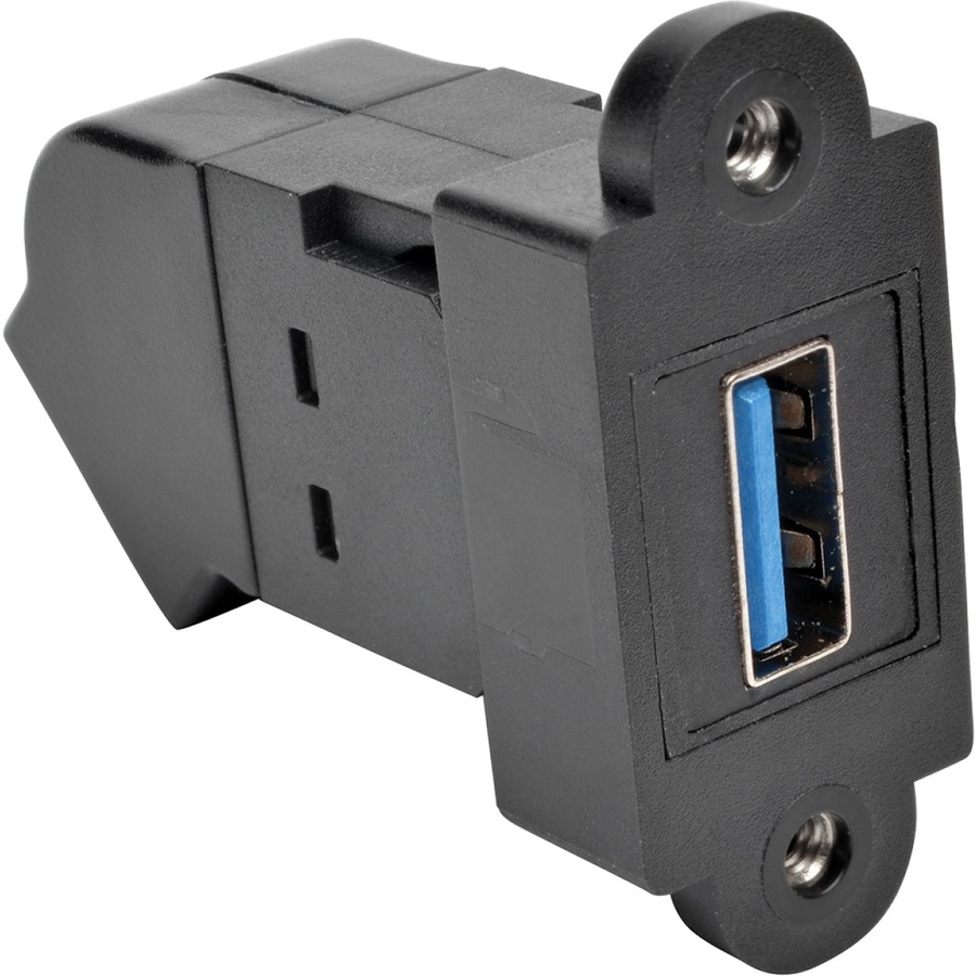 Tripp Lite by Eaton USB 3.0 All-in-One Keystone/Panel Mount Angled Coupler (F/F) Black