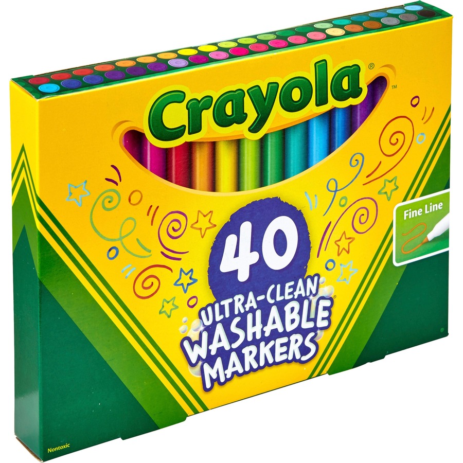 Crayola 40 Ultra-Clean Fine Line Washable Markers 
