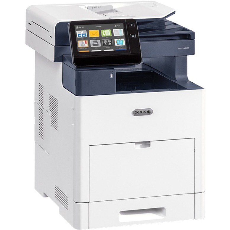 Xerox VersaLink B605/SM LED Multifunction Printer-Monochrome-Copier/Scanner-58 ppm Mono Print-1200x1200 Print-Automatic Duplex Print-250000 Pages Monthly-700 sheets Input-Color Scanner-600 Optical Scan-Gigabit Ethernet