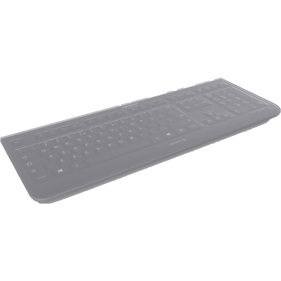 CHERRY EZCLEAN Wired Keyboard - Full Size,Black,Included Easy to Clean Flat Silicone Cover