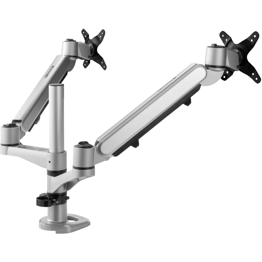 ViewSonic LCD-DMA-002 Spring-Loaded Monitor Desk Mounting Arm for 2 Monitors up to 27 Inches Each, VESA Compatible, Full Ergonomic Adjustability, 2-in-1 Mounting Base, and Built-In Cable Management