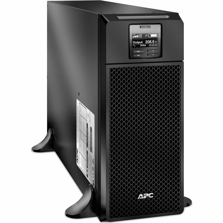 APC Smart-UPS On-Line, 6kVA/6kW, Rack/Tower, 208V, 2x L6-20R+3x L6-30R NEMA outlets, Network Card+SmartSlot, Extended runtime, W/O rail kit [TAA]