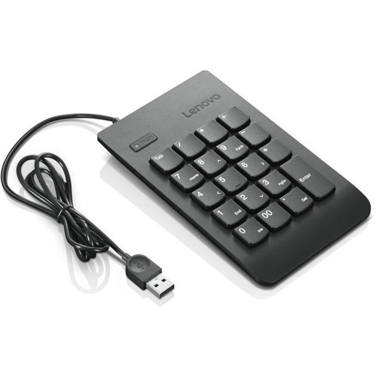 Lenovo USB Numeric Keypad Gen II - Cable Connectivity - USB Interface - Notebook, Tablet - PC - Black