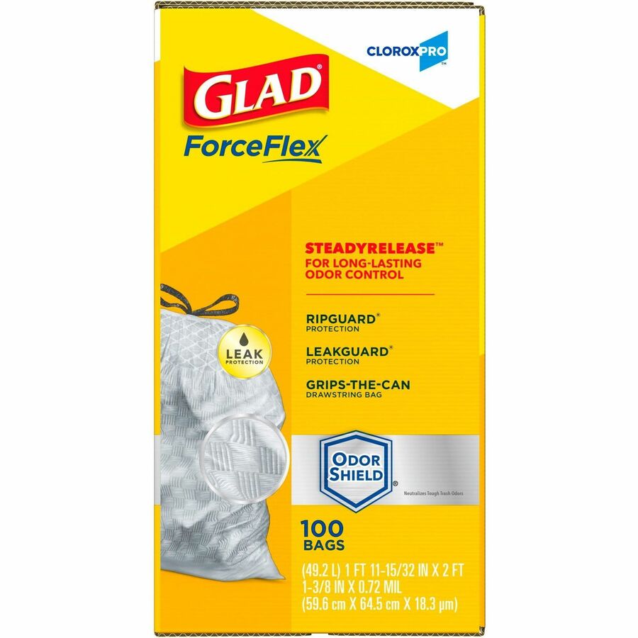 Glad ForceFlexPlus X-Large Kitchen Drawstring Bags - Fresh Clean with  Febreze Freshness - Large Size - 20 gal Capacity - 24.02 Width x 32.01  Length - Drawstring Closure - Gray - 6/Carton 