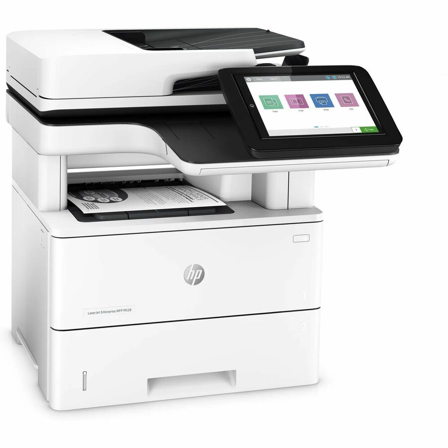 HP LaserJet M528 M528dn Laser Multifunction Printer-Monochrome-Copier/Scanner-43 ppm Mono Print-1200x1200 Print-Automatic Duplex Print-150000 Pages Monthly-650 sheets Input-Color Scanner-600 Optical Scan-Gigabit Ethernet