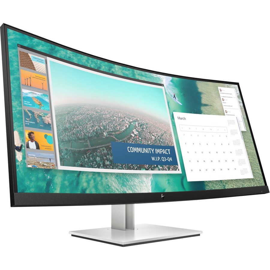 HP E344c 34" Class WQHD Curved Screen LCD Monitor - 21:9