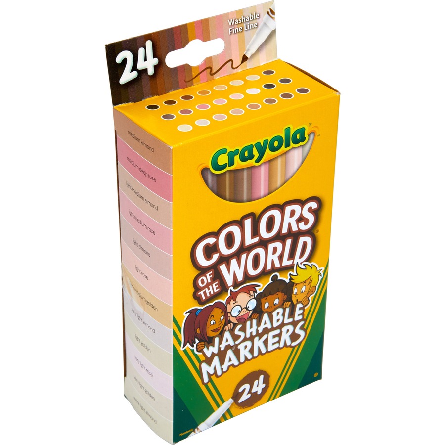 Crayola Multicultural Colors Washable Markers - Broad Marker Point -  Assorted, Almond, Gold, Rose - 240 / Pack 