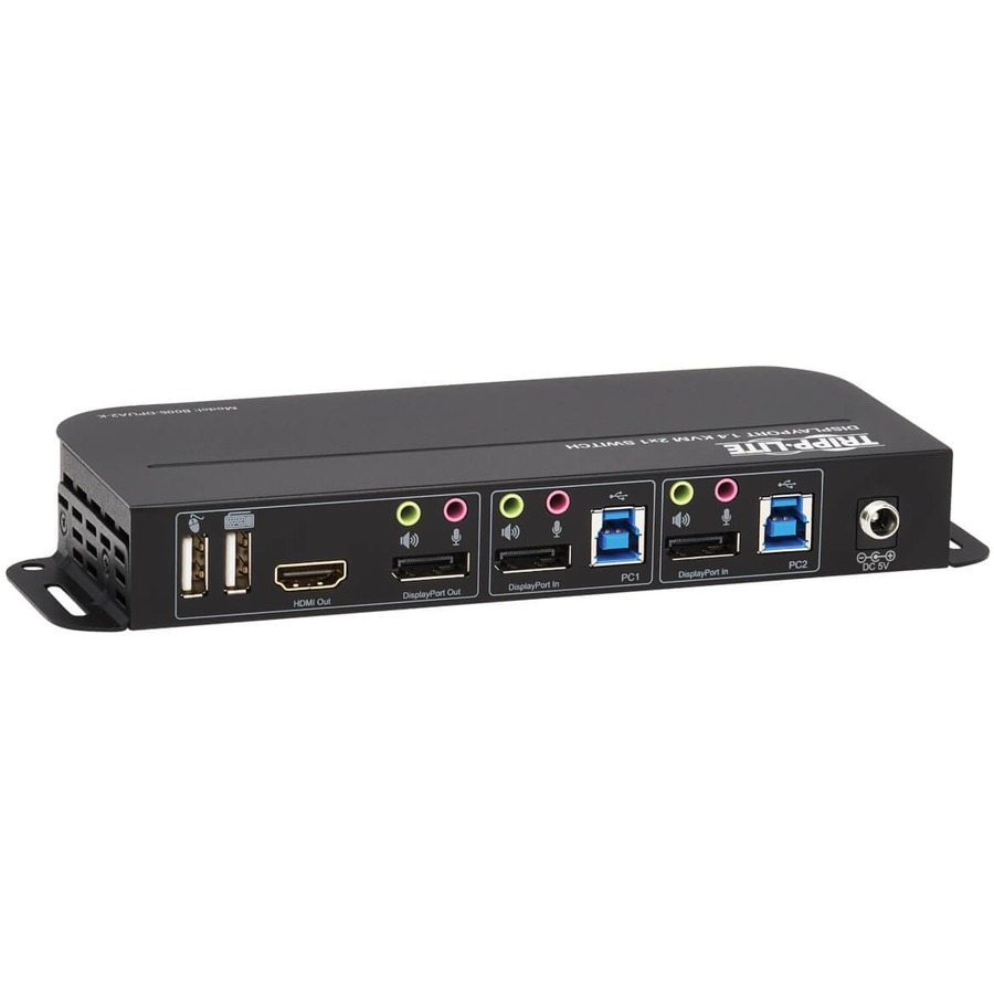 Tripp Lite by Eaton 2-Port DisplayPort/USB KVM Switch - 4K 60 Hz HDR HDCP 2.2 IR DP 1.4 USB Sharing USB 3.0 Cables