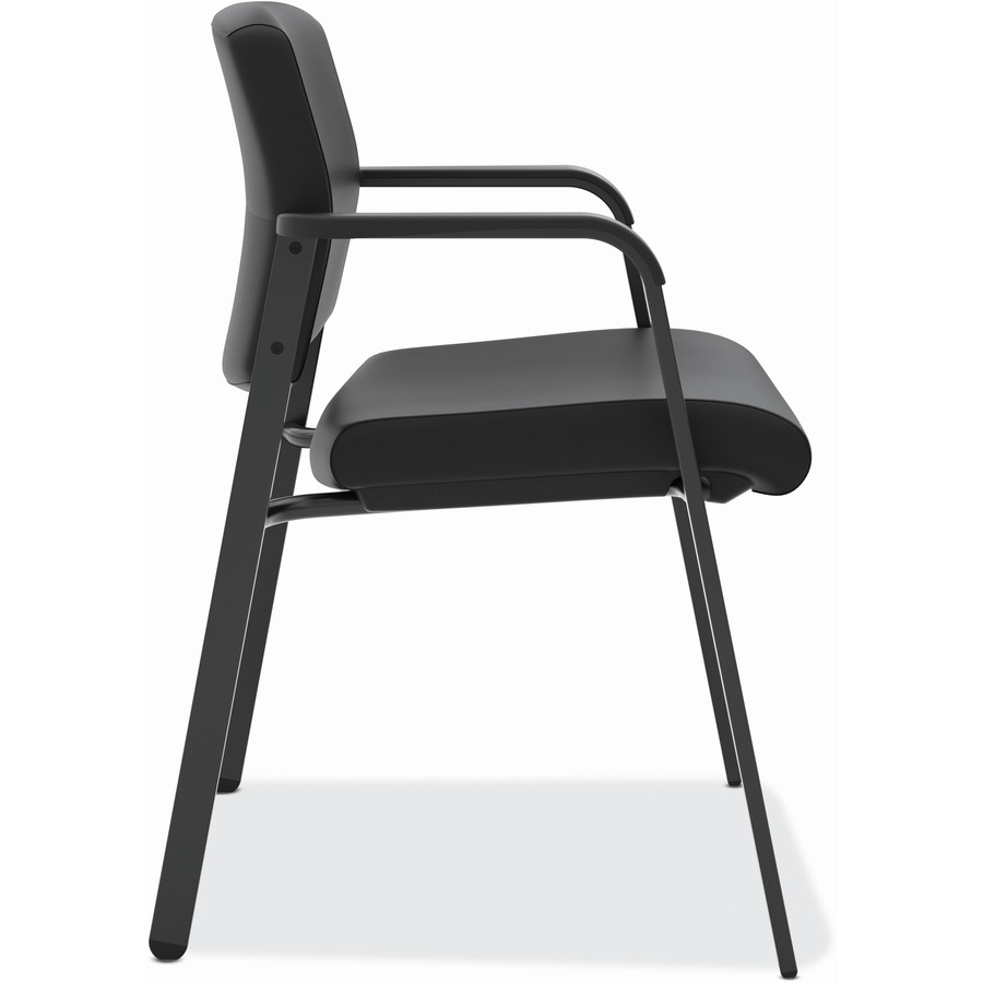 HON Validate Stacking Guest Chair | Black SofThread Leather