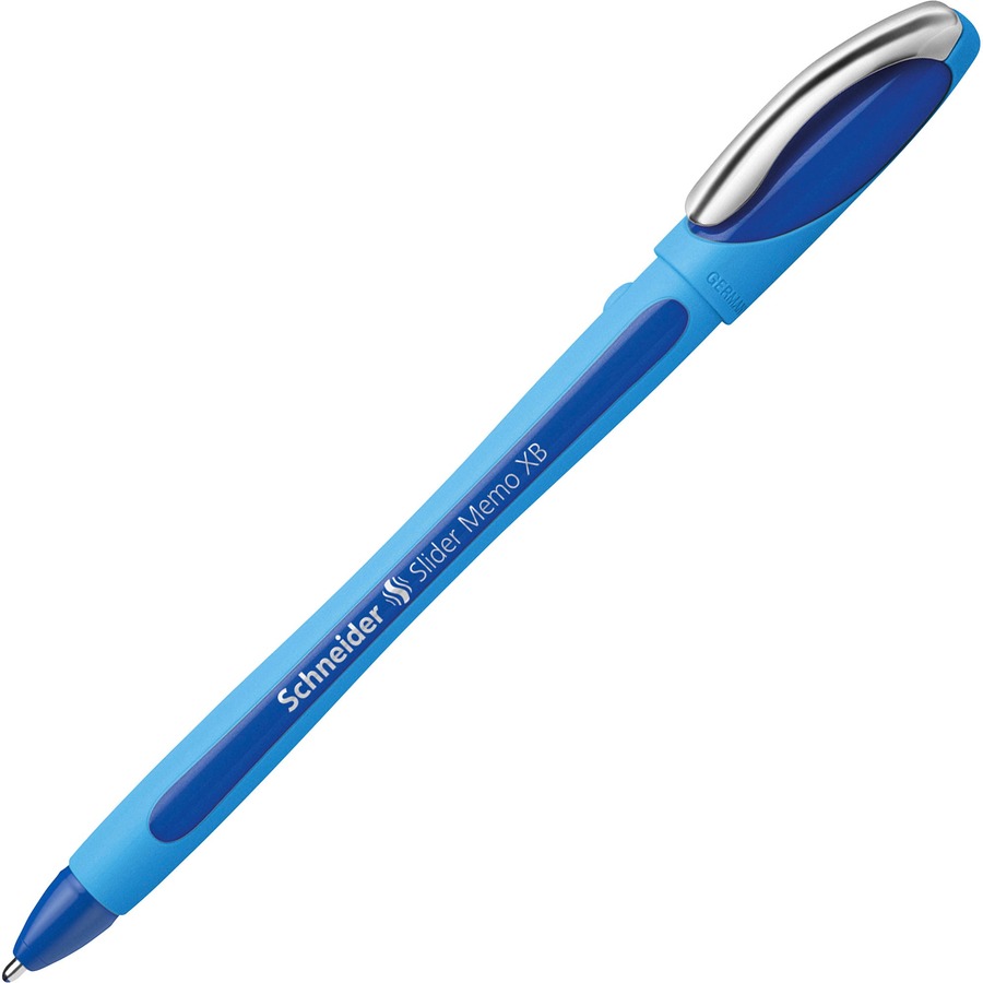 Wafel Vermaken Uiterlijk Schneider Slider Memo XB Ballpoint Pen - Extra Broad Pen Point - 1.4 mm Pen  Point Size - Blue - Blue Rubberized, Light Blue Barrel - Stainless Steel  Tip - 10 / Pack - Direct Office Buys