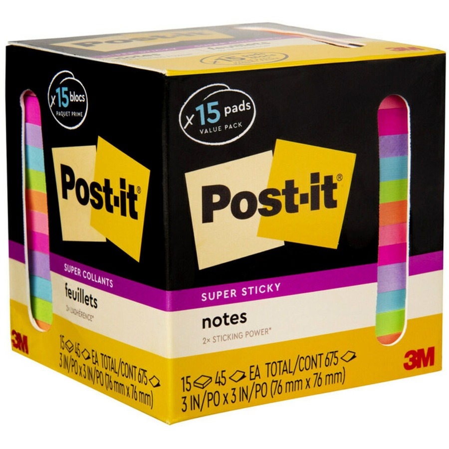 Post-it Super Sticky Note Pads - Summer Joy Color Collection - 3 x 3