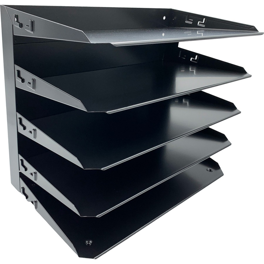 Huron Organizer Horizontal 5 Slot Legal, Black Steel