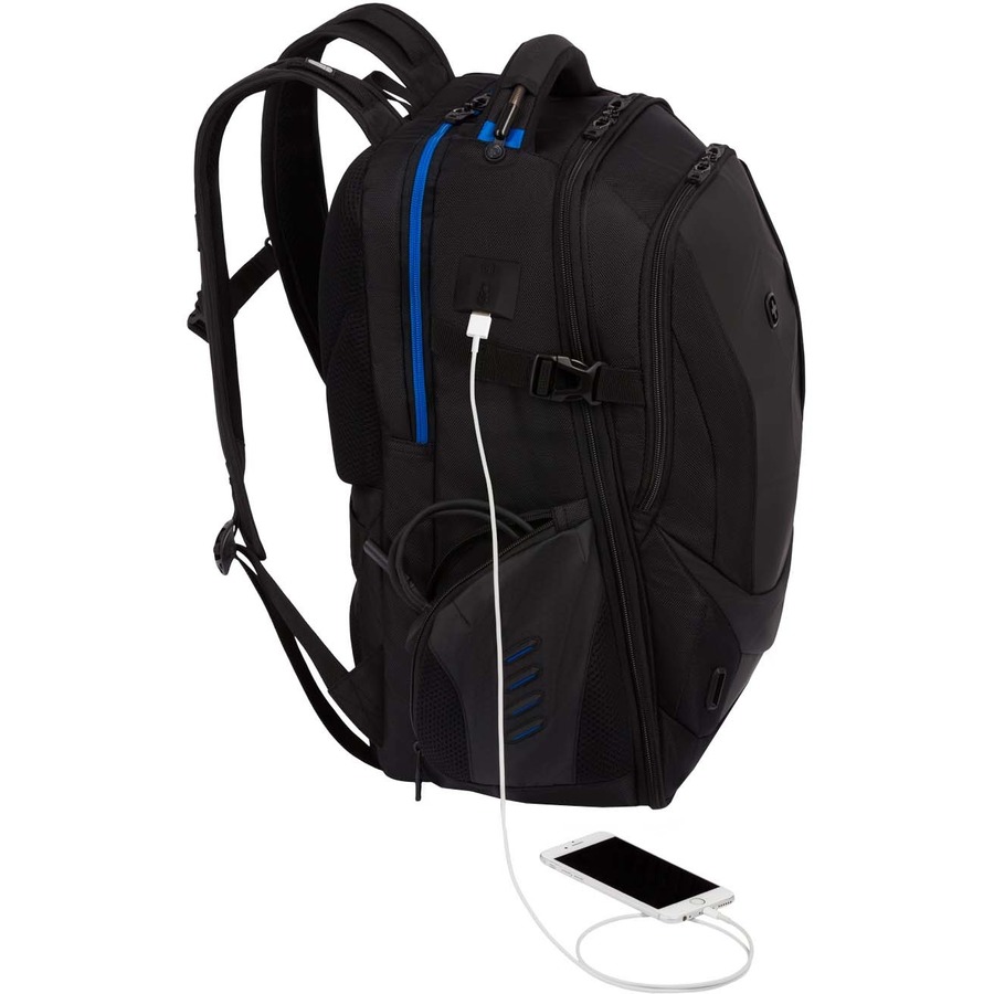 WENGER & SWISSGEAR BY GROUP III SWISSGEAR 8120 USB GAMING BAKPK BLACK FITS UP TO A 17IN LAPTOP — right view