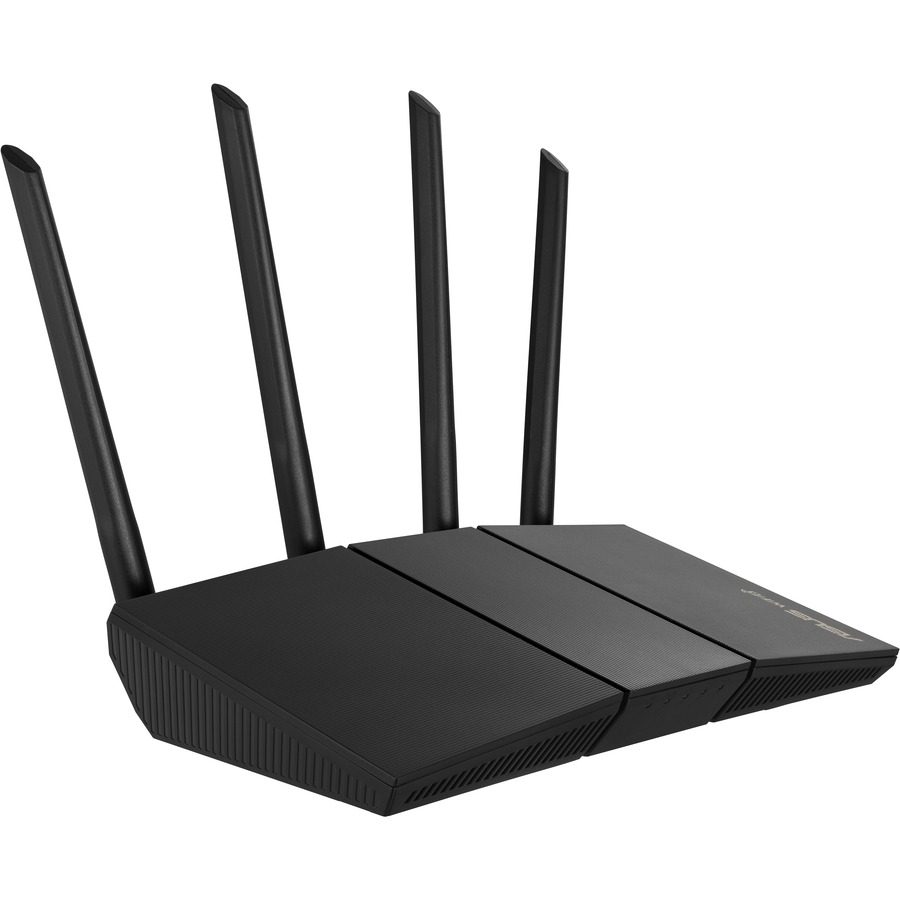 Asus RT-AX57 AX3000 Wi-Fi 6 IEEE 802.11ax Ethernet Wireless Router - Dual Band - 2.40 GHz ISM Band - 5 GHz UNII Band - 4 x Antenna(4 x External) - 375 MB/s Wireless Speed - 4 x Network Port - 1 x Broadband Port - Gigabit Ethernet - VPN Supported(Open Box)