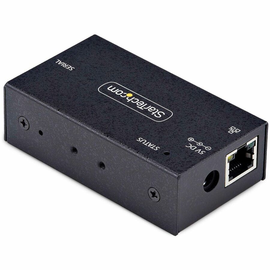 StarTech 1-Port Serial to Ethernet Adapter, IP Serial Device Server For RS232 Devices, Wall/DIN Rail Mount, LAN To DB9 Converter, TAA