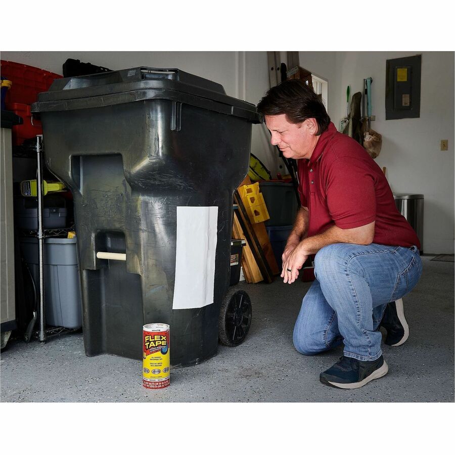 FLEX SEAL Repair Tape - 5 ft Length x 8" Width - White - Rubber Backing - Water Proof, UV Resistant, Temperature Resistant, Weather Resistant, Moisture Resistant - For Repair, Sealing, Home, Roofing, General Purpose, Bathroom, Project, Multi Surface, Bonding, Patching - 4 / Carton 9