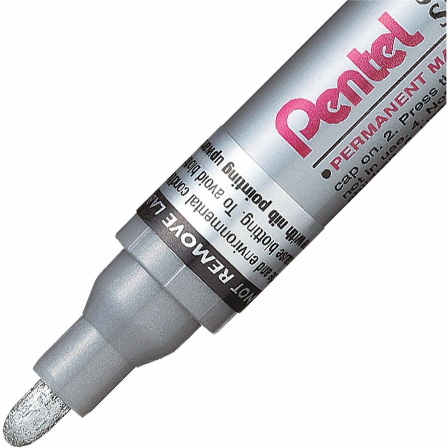 Pentel Paint Marker, Medium Point, Bullet Tip, Silver Ink