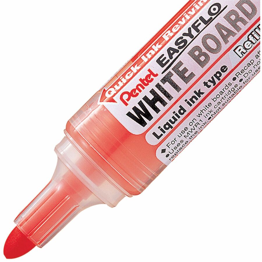 Pentel Easyflo White Board Marker, Bullet Point, (6.0mm) Red Ink