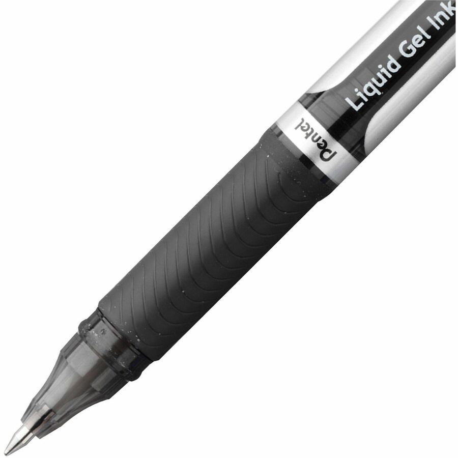 Pentel EnerGel Liquid Gel Pen, (0.7mm) Metal Tip, Capped, Black Ink